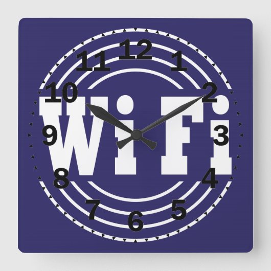 WiFi-Zeichen Quadratische Wanduhr (Vorderseite)