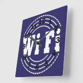 WiFi-Zeichen Quadratische Wanduhr (Winkel)