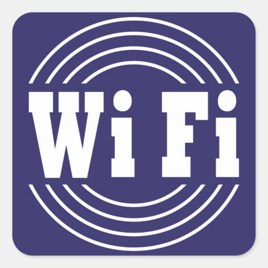 WiFi-Zeichen Quadratischer Aufkleber (Vorderseite)