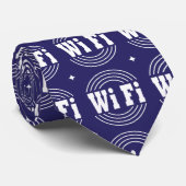 WiFi-Zeichen weiß blau Krawatte (Gerollt)