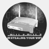 Wifitheifschwarz Runder Aufkleber (Vorderseite)