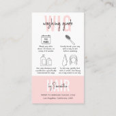 Wig Care Instruktionen Blush Pink Logo Moderne Haa Visitenkarte (Rückseite)
