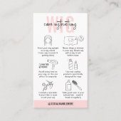 Wig Care Instruktionen Blush Pink Logo Moderne Haa Visitenkarte (Vorderseite)