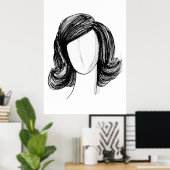 Wig Fashion Sketch Poster (Heimbüro)