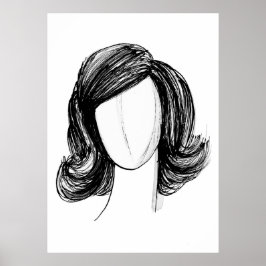 Wig Fashion Sketch Poster