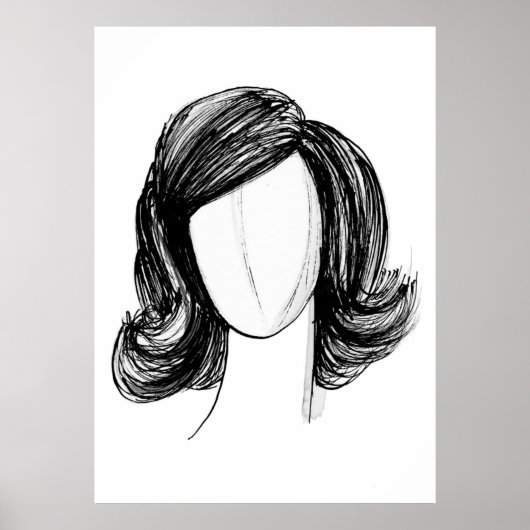 Wig Fashion Sketch Poster (Vorne)