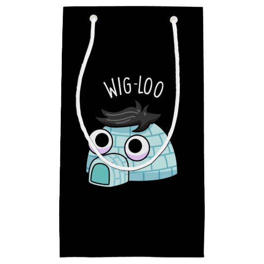 Wig-loo Funny Iglu Pun Dark BG Kleine Geschenktüte (Vorderseite)