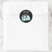 Wig-loo Funny Iglu Pun Dark BG Runder Aufkleber (Tasche)