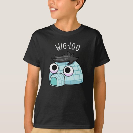 Wig-loo Funny Iglu Pun Dark BG T-Shirt (Vorderseite)