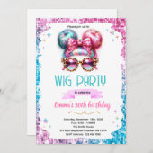 Wig party invitation einladung (Vorne/Hinten)