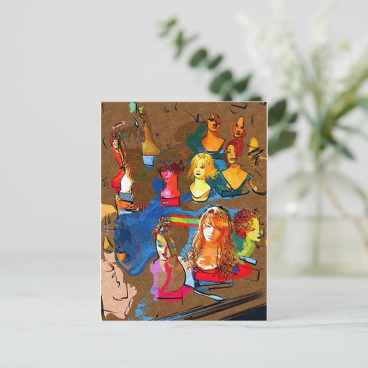 Wig Shop Postkarte (Stehend Vorderseite)