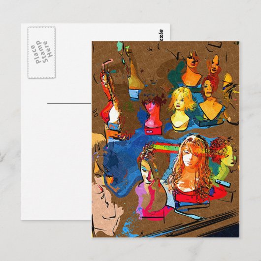 Wig Shop Postkarte (Vorne/Hinten)