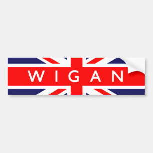Wigan UK Flag Autoaufkleber