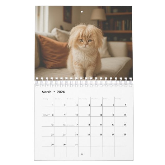 Wigged out Cat Kalender (Mär 2026)