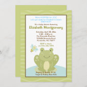 Wiggle Frog and Bug Baby Shower Einladung (Vorne/Hinten)