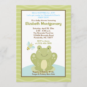 Wiggle Frog and Bug Baby Shower Einladung