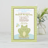 Wiggle Frog and Bug Baby Shower Einladung (Stehend Vorderseite)