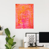 'Wiggle' Pink und Orange Abstrakt Art Poster Print (Heimbüro)