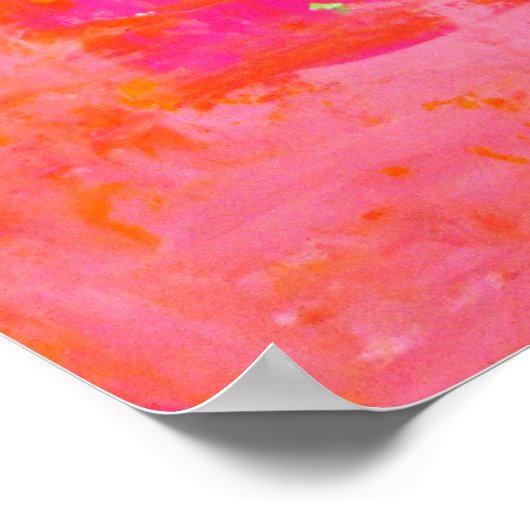 'Wiggle' Pink und Orange Abstrakt Art Poster Print (Ecke)