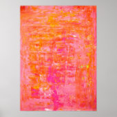 'Wiggle' Pink und Orange Abstrakt Art Poster Print (Vorne)
