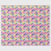  ‘wiggle wiggle’ retro multicolour matte gift geschenkpapier (Flach)