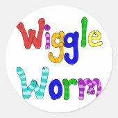 Wiggle Worm Runder Aufkleber (Vorderseite)