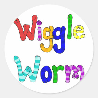 Wiggle Worm Runder Aufkleber
