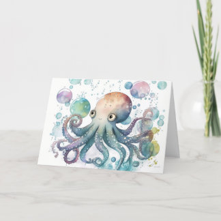 WIGGLY OCTOPUS BIRTHDAY CARD DANKESKARTE