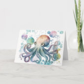 WIGGLY OCTOPUS BIRTHDAY CARD DANKESKARTE (Vorderseite)