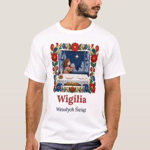 Wigilia Erster Stern Polnische Weihnachtsnacht T-Shirt