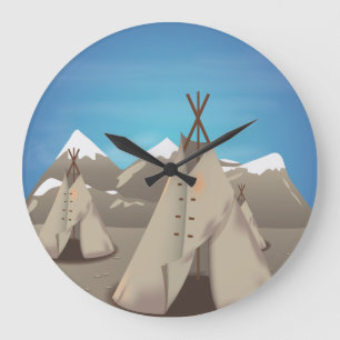 Wigwam-teepee Große Wanduhr