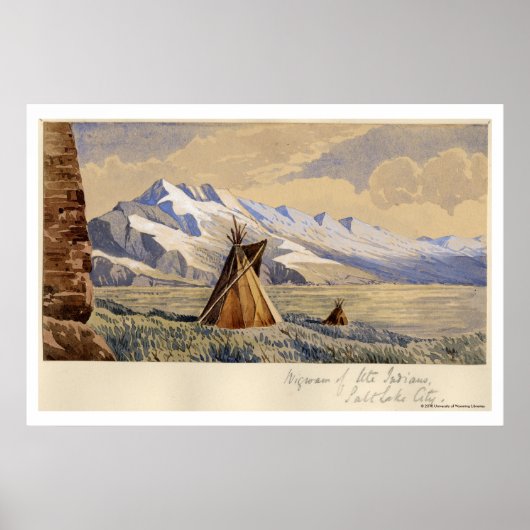 Wigwam von Ute Amerikanischen Ureinwohners, Salt L Poster (Vorne)