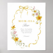 Wiilflower Mama-osa Bar Floral Bow Babydusche Poster (Vorne)