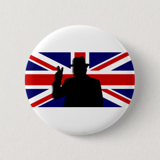 Wiinston Churchill Briten Bulldogge Button