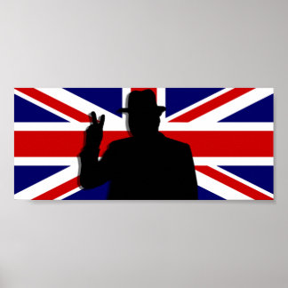 Wiinston Churchill British Bulldog Poster
