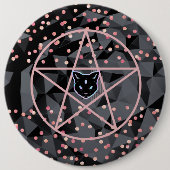 WiizyHexenzauberhexe Kosmische Katze Pentagramm Ma Button (Vorderseite)