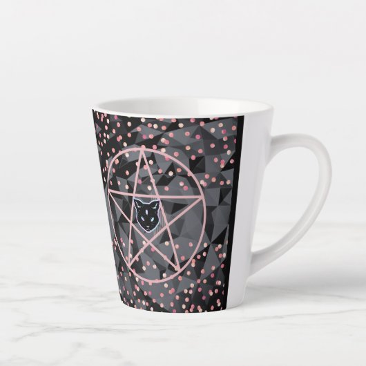 WiizyHexenzauberhexe Kosmische Katze Pentagramm Ma Milchtasse (Rechts)