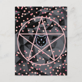WiizyHexenzauberhexe Kosmische Katze Pentagramm Ma Postkarte