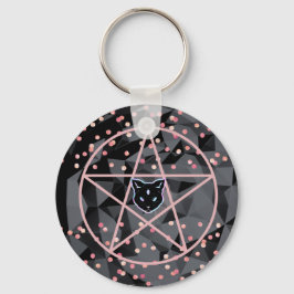 WiizyWitch Magic Witch Cosmic Cat Pentacle Magick Schlüsselanhänger
