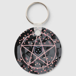 WiizyWitch Magic Witch Cosmic Cat Pentacle Magick Schlüsselanhänger