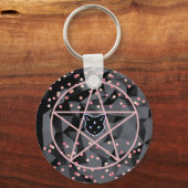 WiizyWitch Magic Witch Cosmic Cat Pentacle Magick Schlüsselanhänger (Vorderseite)