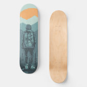 Wiker Woman Mountain Sunset Adventure Skateboard (Vorderseite)