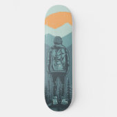 Wiker Woman Mountain Sunset Adventure Skateboard (Vorderseite)