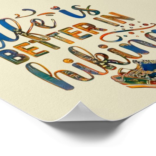 Wiker Zitat, das Leben ist besser im Wandern, Stie Poster (Ecke)