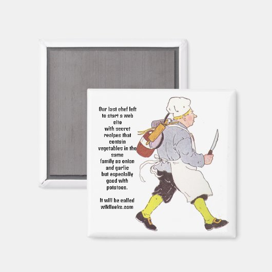 "Wiki-LEEKS" Magnet (Vorderseite/Rückseite)