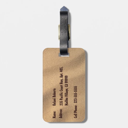 Wiki Wiki Hawaiian Expression Beach Gepäckanhänger (Rückseite vertikal)