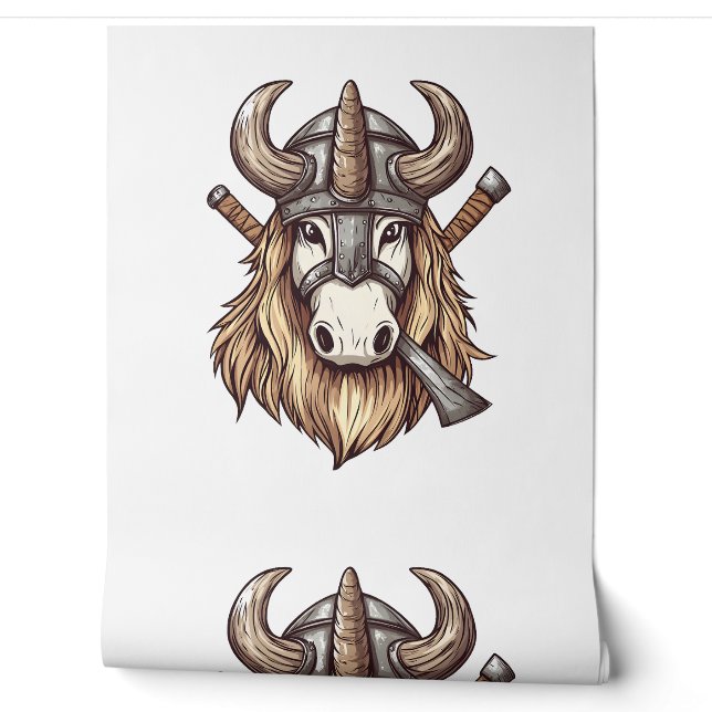 Wiking-Krieger-Einhorn (1) Tapete (Abrollen)
