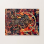 Wiking-Krieger in Asgard mit Göttern Puzzle (Horizontal)