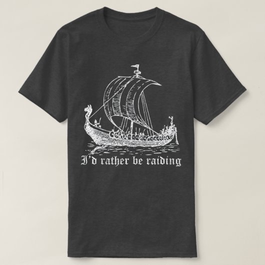 Wiking Longboat Id statt zu rennen T-Shirt (Design vorne)