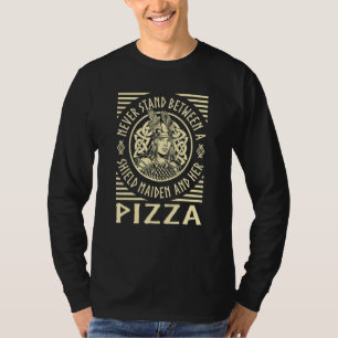 Wiking Schildjungfrau Pizza Liebhaber Norse Lustig T-Shirt